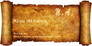 Miss Alfonza névjegykártya